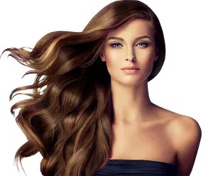 Elegant Long Hair Model PNG