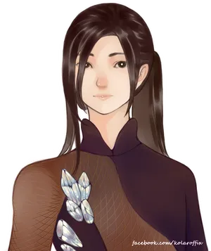 Elegant Long Haired Anime Character PNG