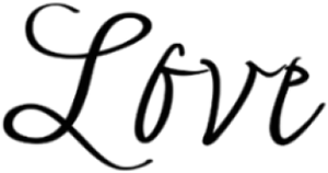Elegant Love Script Blackand White PNG