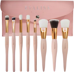 Elegant Makeup Brush Set Pinkand Gold