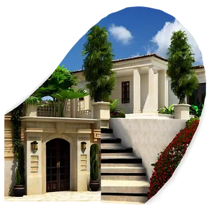 Elegant Mansion Courtyard PNG 81