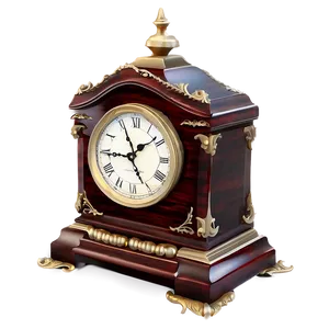Elegant Mantel Clock PNG Blm