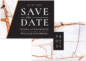 Elegant Marble Save The Date Announcement PNG image