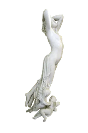 Elegant Marble Statuewith Angel PNG image