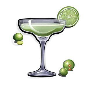 Elegant Margarita Glass PNG Btv