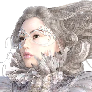 Elegant Masquerade Portrait PNG image