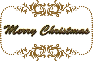 Elegant Merry Christmas Greeting PNG image