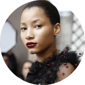 Elegant Model Bold Lip Color