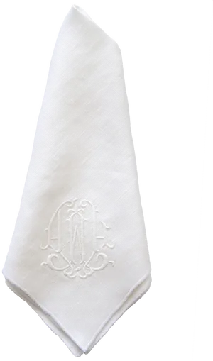 Elegant Monogrammed Napkin PNG