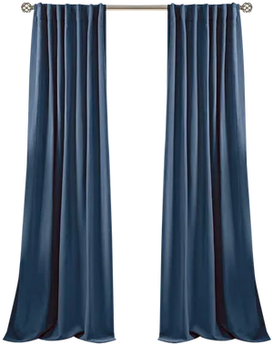 Elegant Navy Blue Curtains PNG image