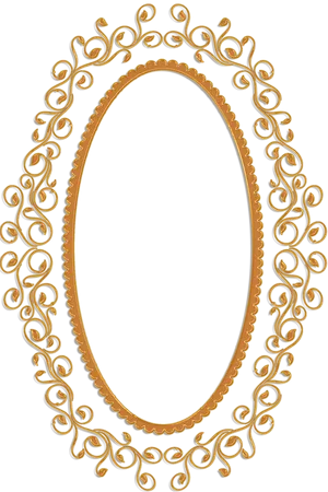 Elegant Oval Golden Frame PNG image