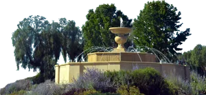 Elegant Park Fountain PNG image