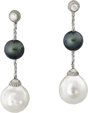 Elegant Pearl Drop Earrings PNG image