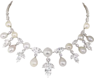 Elegant Pearland Diamond Necklace PNG image