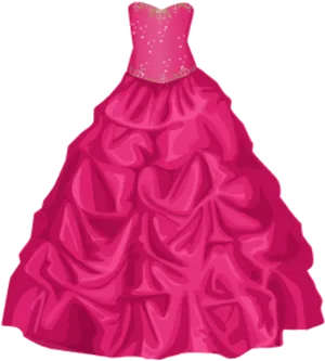 Elegant Pink Ball Gown Illustration PNG image