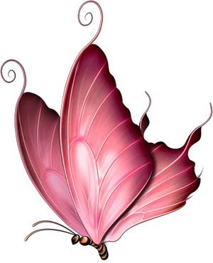 Elegant Pink Butterfly Art PNG image