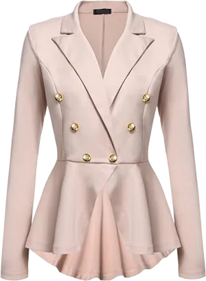Elegant Pink Double Breasted Blazer PNG image