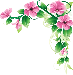 Elegant Pink Flower Corner Design