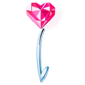 Elegant Pink Heart Diamond Drawing Png Qcl32 PNG image