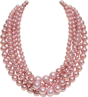 Elegant Pink Pearl Necklace PNG image