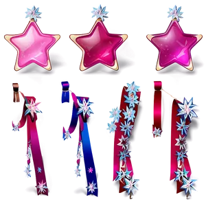 Elegant Pink Stars PNG Lbb37 PNG
