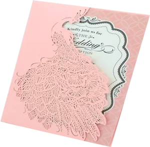 Elegant Pink Wedding Invitation PNG image