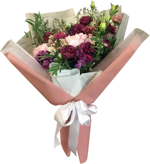 Elegant Pinkand Purple Flower Bouquet PNG image
