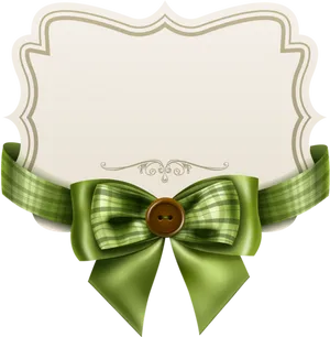 Elegant Plaid Ribbon Frame PNG image