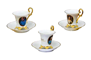 Elegant Portrait Teacups Set