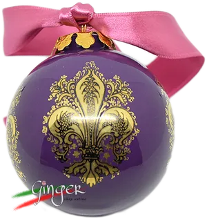 Elegant Purple Christmas Ornamentwith Gold Design PNG image