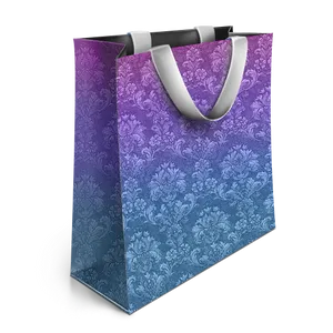 Elegant Purple Floral Shopping Bag