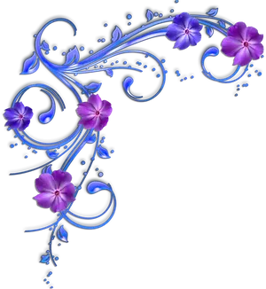 Elegant Purple Flowers Design PNG image