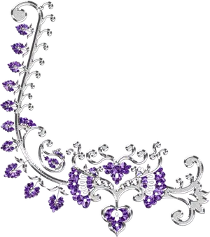 Elegant Purple Gemstone Jewelry Design PNG image