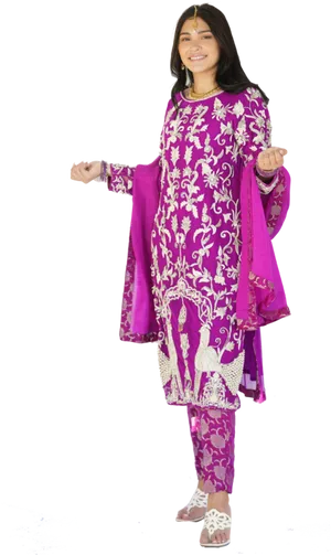 Elegant Purple Salwar Suit Model PNG image