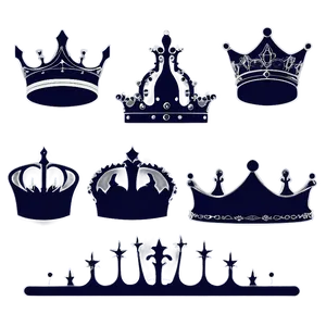 Elegant Queen Crown Silhouette PNG Vwh50