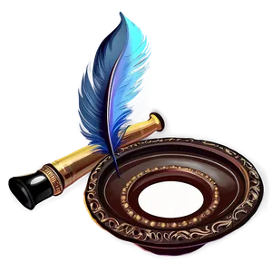 Elegant Quill And Inkwell Png 06122024 PNG image