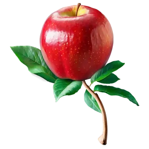 Elegant Red Apple PNG Lir