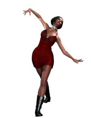 Elegant Red Dress Dancer