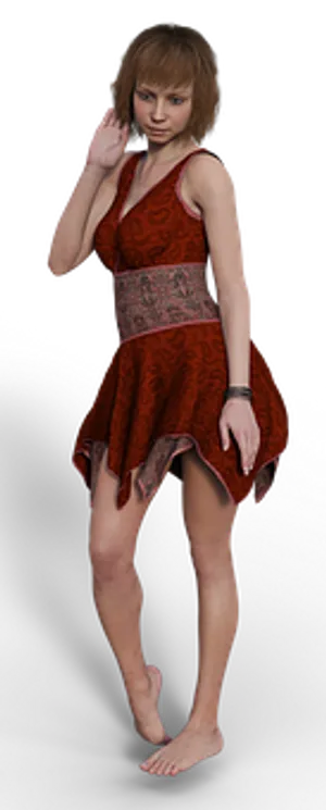 Elegant Red Dress Woman3 D Render
