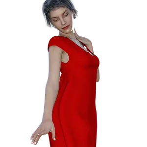 Elegant Red Dress3 D Model