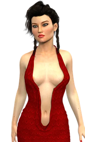 Elegant Red Dress3 D Model