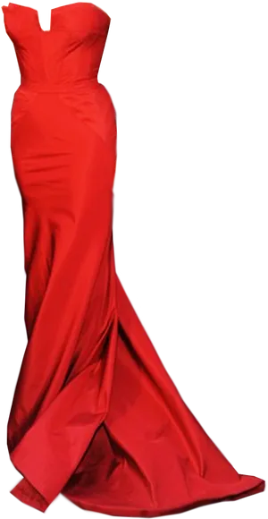 Elegant Red Evening Gown PNG image