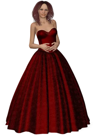 Elegant Red Evening Gown