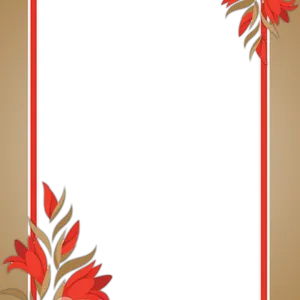 Elegant Red Floral Frame PNG image