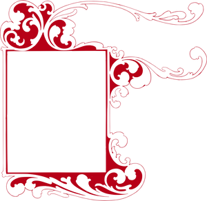 Elegant Red Floral Photo Frame PNG image