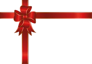 Elegant Red Gift Ribbon Bow PNG image