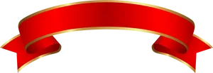 Elegant Red Gold Banner Ribbon PNG image