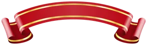 Elegant Red Gold Trimmed Banner PNG
