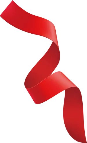 Elegant Red Ribbonon Black Background PNG image