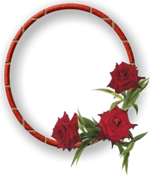 Elegant Red Rose Frame PNG image